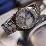  Shop Authentic Guess G Twist Diamonds Purple Dial Black Steel Strap Watch For Women - W1201L4 - Luxxuri