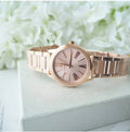  Shop Authentic Michael Kors Hartman Rose Gold Dial Rose Gold Steel Strap Watch For Women - MK3491 - Luxxuri
