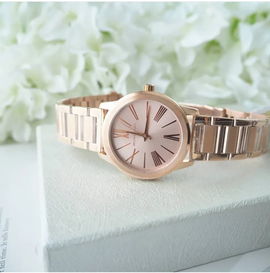 Shop Authentic Michael Kors Hartman Rose Gold Dial Rose Gold Steel Strap Watch For Women - MK3491 - Luxxuri