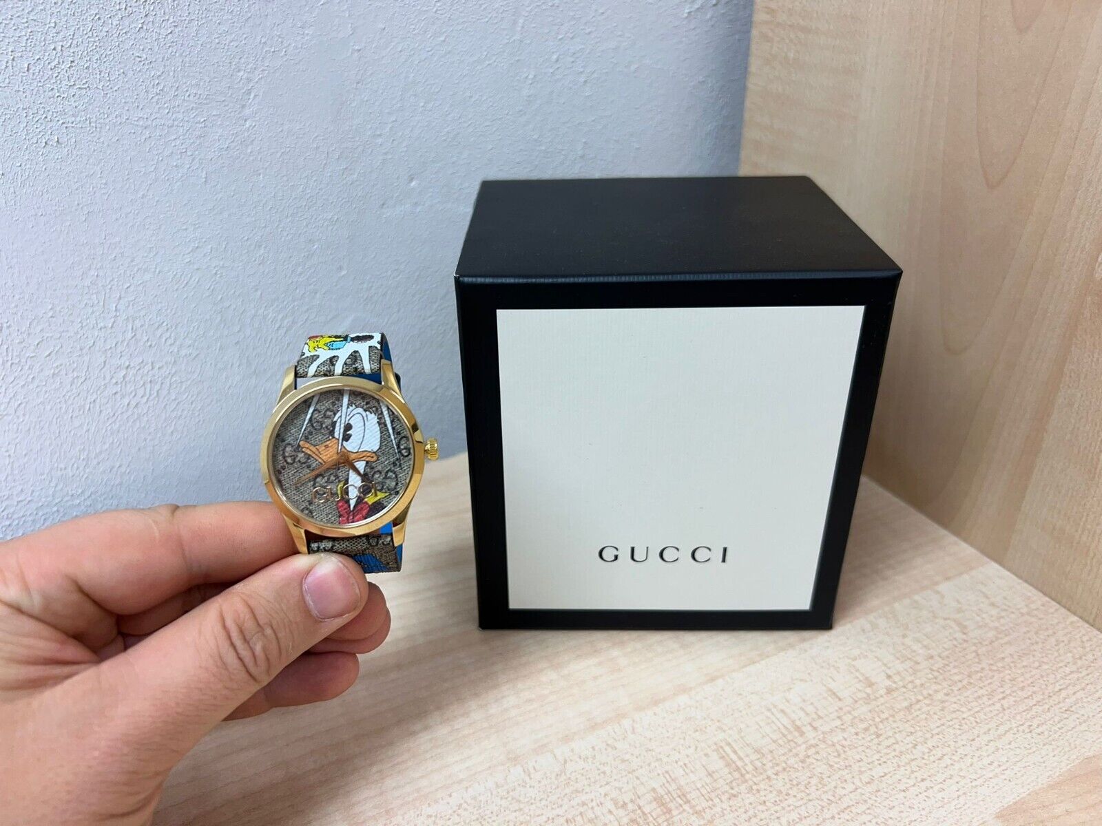  Shop Authentic Gucci G Timeless Disney Donald Duck Brown Dial Brown Leather Strap Watch For Women - YA1264167 - Luxxuri