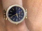  Shop Authentic Michael Kors Darci Blue Dial Gold Steel Strap Watch for Women - MK3406 - Luxxuri