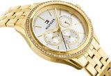  Shop Authentic Tommy Hilfiger Ari Multifunction Diamonds Silver Dial Gold Steel Strap Watch for Women - 1781977 - Luxxuri