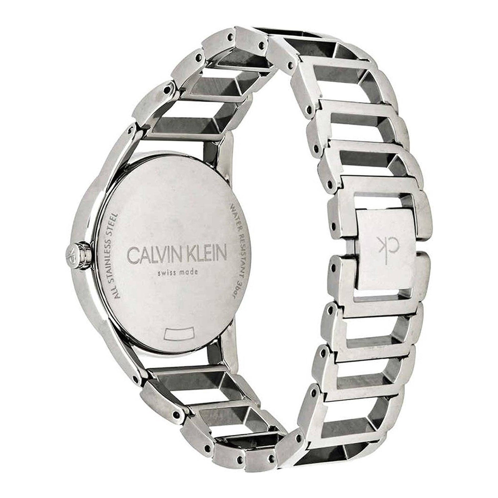 Shop Authentic Calvin Klein Stately Silver Dial Silver Steel Strap Watch for Women - K3G2312W - Luxxuri