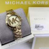  Shop Authentic Michael Kors Slim Runway Gold Dial Gold Steel Strap Watch for Women - MK3477 - Luxxuri