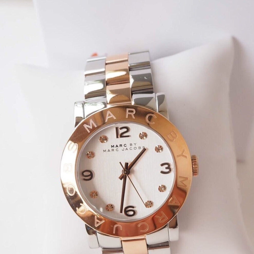  Shop Authentic Marc Jacobs Amy Silver Dial Two Tone Steel Strap Watch for Women - MBM3194 - Luxxuri