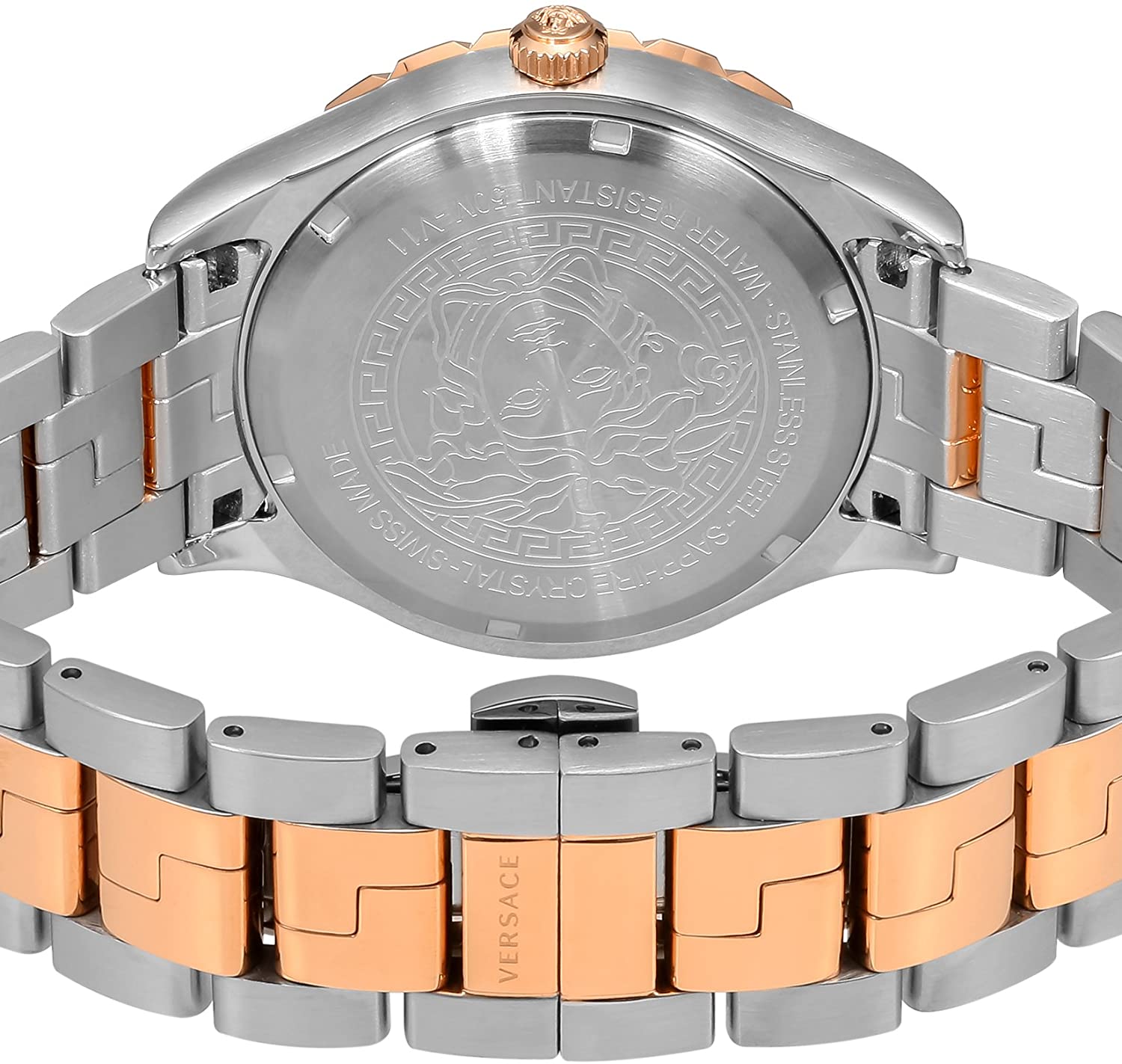  Shop Authentic Versace Hellenyium GMT Green Dial Two Tone Steel Strap Watch for Men - V11050015 - Luxxuri