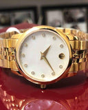  Shop Authentic Movado Museum Classic Diamonds Mother of Pearl Dial Gold Steel Strap Watch For Women - 0606998 - Luxxuri