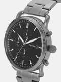  Shop Authentic Fossil The Commuter Black Dial Grey Steel Strap Watch for Men - FS5400 - Luxxuri