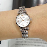  Shop Authentic Emporio Armani Gianni T Bar Quartz Silver Dial Silver Steel Strap Watch For Women - AR1935 - Luxxuri