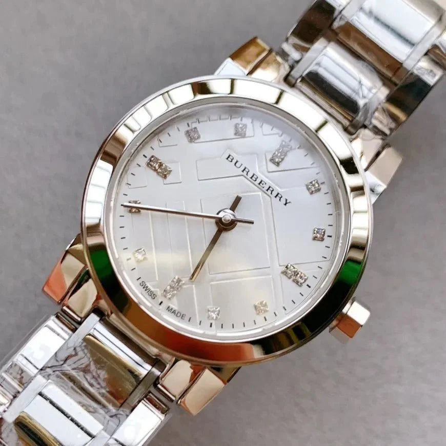 Burberry The City Silver Dial Silver Steel Strap Watch for Women - BU9213