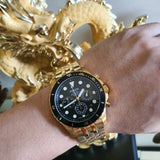  Shop Authentic Fossil FB-01 Chronograph Black Dial Gold Steel Strap Watch for Men - FS5836 - Luxxuri