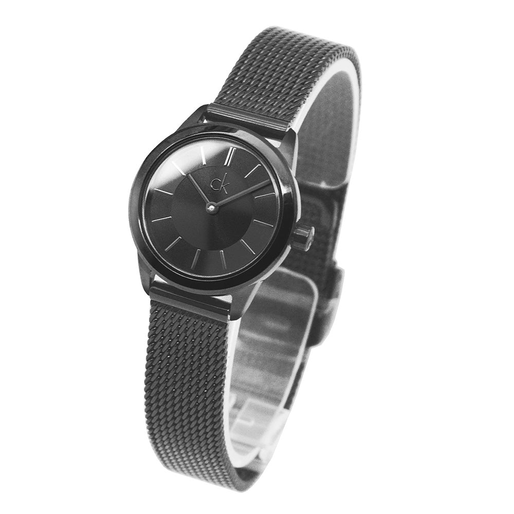  Shop Authentic Calvin Klein Minimal Black Dial Black Mesh Bracelet Watch for Women - K3M234B1 - Luxxuri