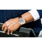  Shop Authentic Guess Horizon Quartz Champagne Dial Brown Leather Strap Watch For Women - W0380G4 - Luxxuri