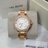  Shop Authentic Michael Kors Camille Chronograph White Dial Rose Gold Steel Strap Watch For Women - MK6995 - Luxxuri