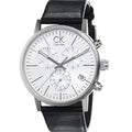  Shop Authentic Calvin Klein Post Minimal White Dial Black Leather Strap Watch for Men - K7627120 - Luxxuri