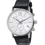  Shop Authentic Calvin Klein Post Minimal White Dial Black Leather Strap Watch for Men - K7627120 - Luxxuri
