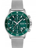  Shop Authentic Hugo Boss Admiral Green Dial Silver Mesh Bracelet Watch for Men - 1513905 - Luxxuri