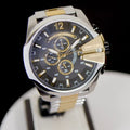 Shop Authentic Diesel Mega Chief Chronograph Black Dial Two Tone Steel Strap Watch For Men - DZ4581 - Luxxuri