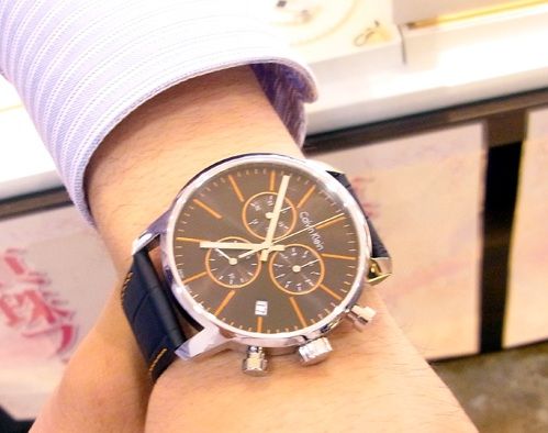  Shop Authentic Calvin Klein City Chronograph Black Dial Black Leather Strap Watch for Men - K2G271C1 - Luxxuri