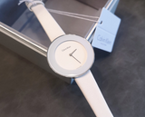  Shop Authentic Calvin Klein Chic White Dial White Leather Strap Watch for Women - K7N23TK2 - Luxxuri