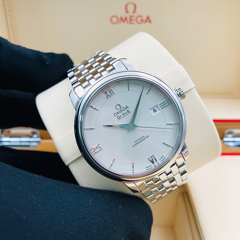 Shop Authentic Omega De Ville Prestige Co-Axial Silver Dial Silver Steel Strap Watch for Men - 424.10.40.20.02.003 - Luxxuri