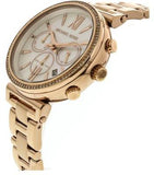  Shop Authentic Michael Kors Sofie Chronograph Mother of Pearl White Dial Rose Gold Steel Strap Watch For Women - MK6576 - Luxxuri