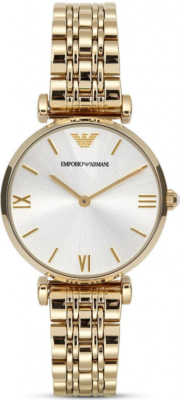  Shop Authentic Emporio Armani Gianni T Bar Silver Dial Gold Stainless Steel Strap Watch For Women - AR1877 - Luxxuri