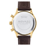  Shop Authentic Movado Heritage Chronograph Green Dial Brown Leather Strap Watch For Men - 3650062 - Luxxuri