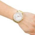  Shop Authentic Guess Dazzler Diamonds Silver Dial Gold Steel Strap Watch for Women - W0335L2 - Luxxuri
