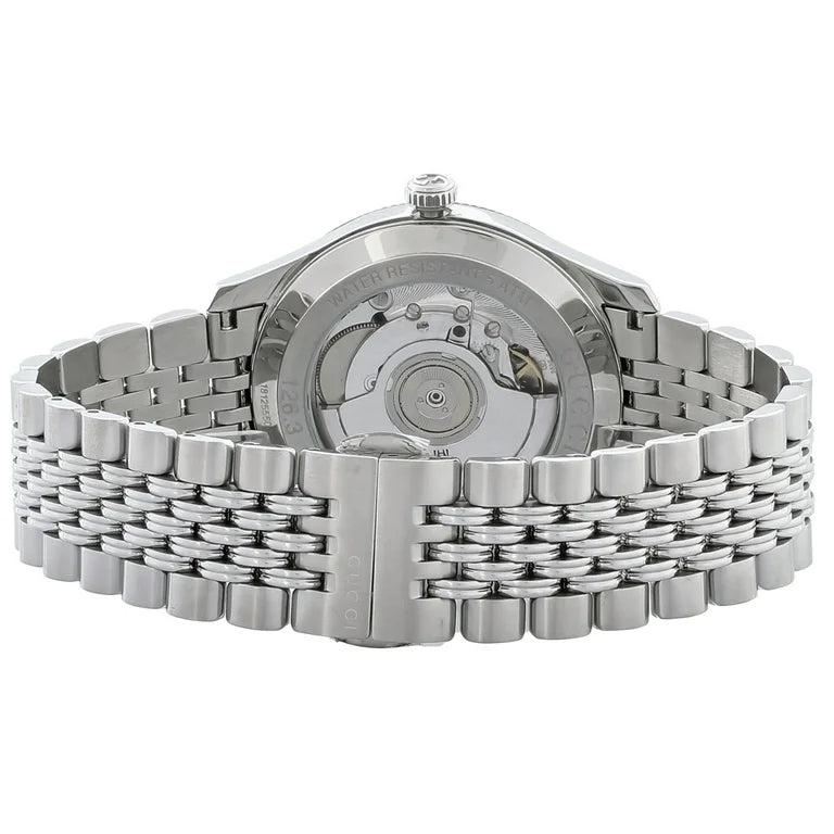  Shop Authentic Gucci G Timeless Automatic Silver Dial Silver Steel Strap Watch for Men - YA126354 - Luxxuri