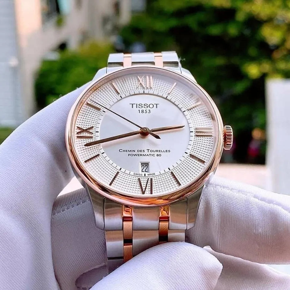  Shop Authentic Tissot Chemin des Tourelles Powermatic 80 Silver Dial Two Tone Steel Strap Watch for Men - T099.407.22.038.02 - Luxxuri