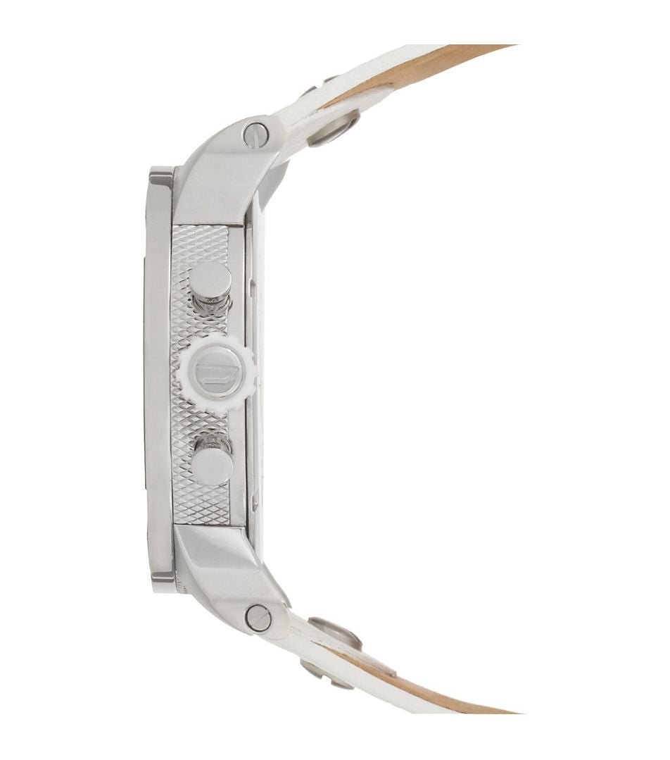 Shop Authentic Diesel Badass Chronograph White Dial White Leather Strap Watch For Men - DZ7265 - Luxxuri