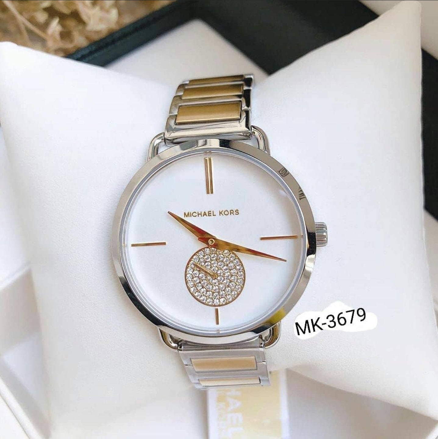  Shop Authentic Michael Kors Silver Dial Two Tone Steel Strap Watch for Women - MK3679 - Luxxuri