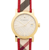  Shop Authentic Burberry The City Champagne Dial Leather Strap Watch for Women - BU9139 - Luxxuri