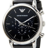  Shop Authentic Emporio Armani Luigi Chronograph Black Dial Black Leather Watch For Men - AR1828 - Luxxuri
