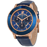  Shop Authentic Swarovski Octea Lux Chrono Blue Dial Blue Leather Strap Watch for Women - 5563480 - Luxxuri