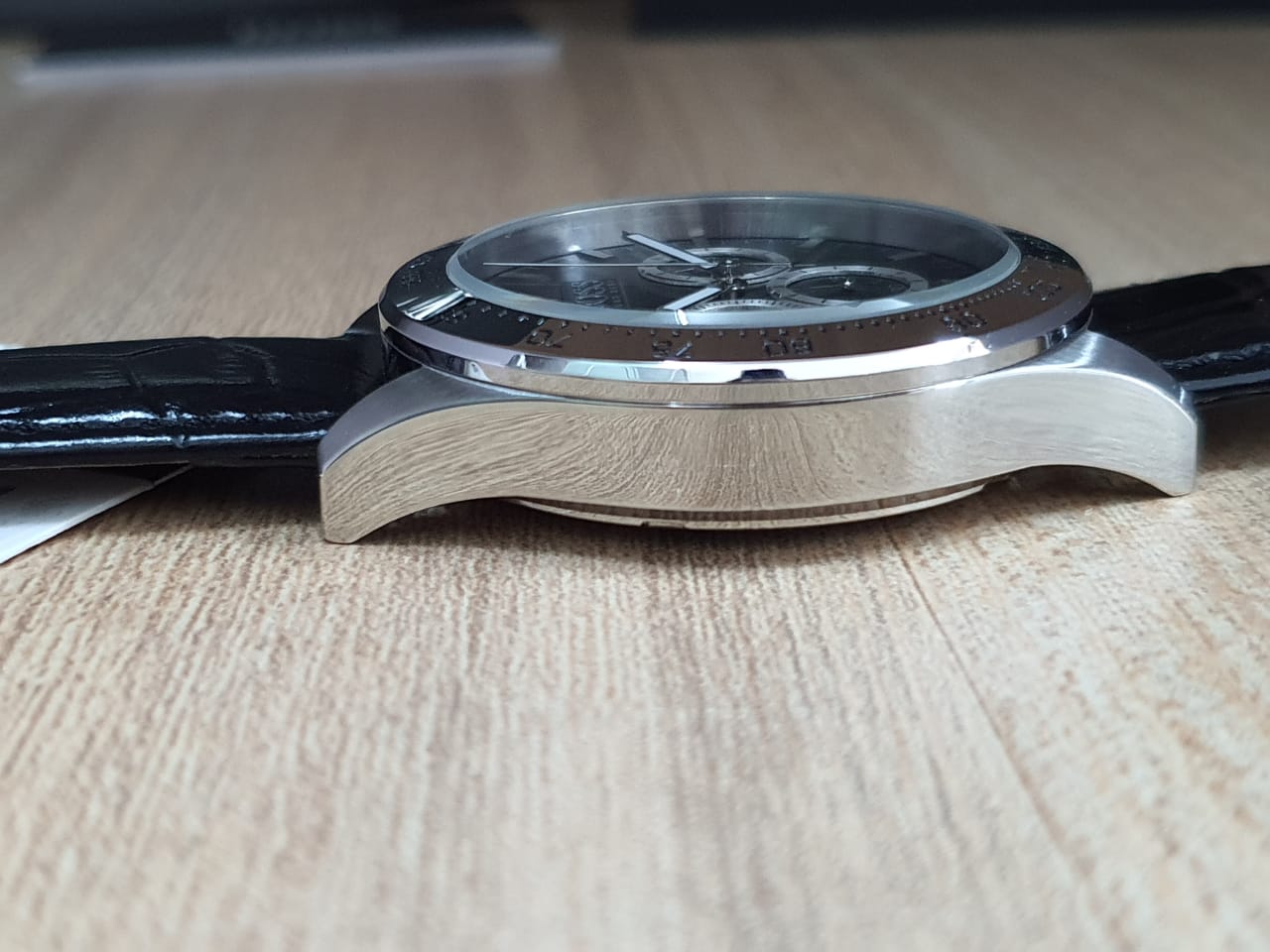  Shop Authentic Hugo Boss Ikon Black Dial Black Leather Strap Watch for Men - 1513178 - Luxxuri