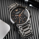  Shop Authentic Emporio Armani Luigi Ceramic Chronograph Black Dial Black Strap Watch For Men - AR1509 - Luxxuri