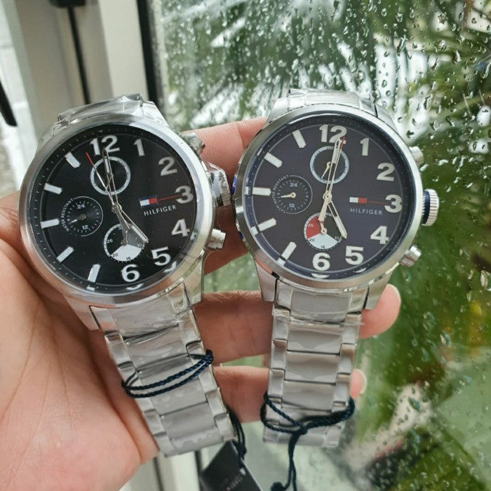 Shop Authentic Tommy Hilfiger Jackson Quartz Black Dial Silver Steel Strap Watch for Men - 1791243 - Luxxuri