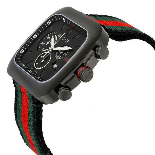  Shop Authentic Gucci Coupe Chronograph Quartz Black Two Tone NATO Strap Watch For Men - YA131202 - Luxxuri