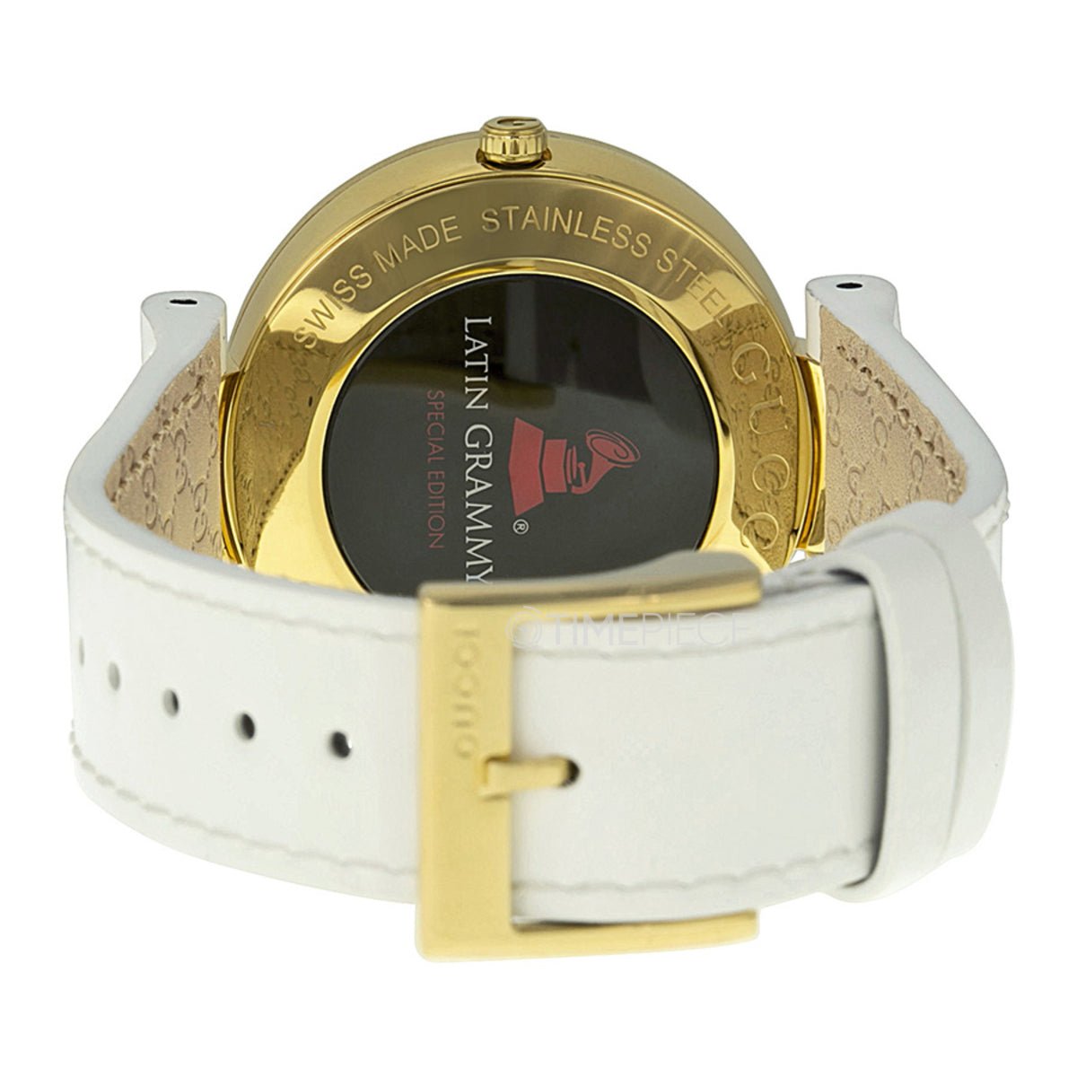  Shop Authentic Gucci Interlocking Latin Grammy Special Edition Gold Watch For Women - YA133313 - Luxxuri