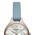  Shop Authentic Emporio Armani Aurora Quartz Mother of Pearl White Dial Blue Leather Strap Watch For Women - AR11109 - Luxxuri