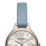  Shop Authentic Emporio Armani Aurora Quartz Mother of Pearl White Dial Blue Leather Strap Watch For Women - AR11109 - Luxxuri