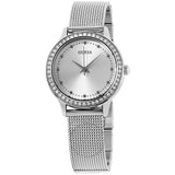  Shop Authentic Guess Chelsea Quartz Silver Dial Silver Mesh Strap Watch For Women - W0647L6 - Luxxuri