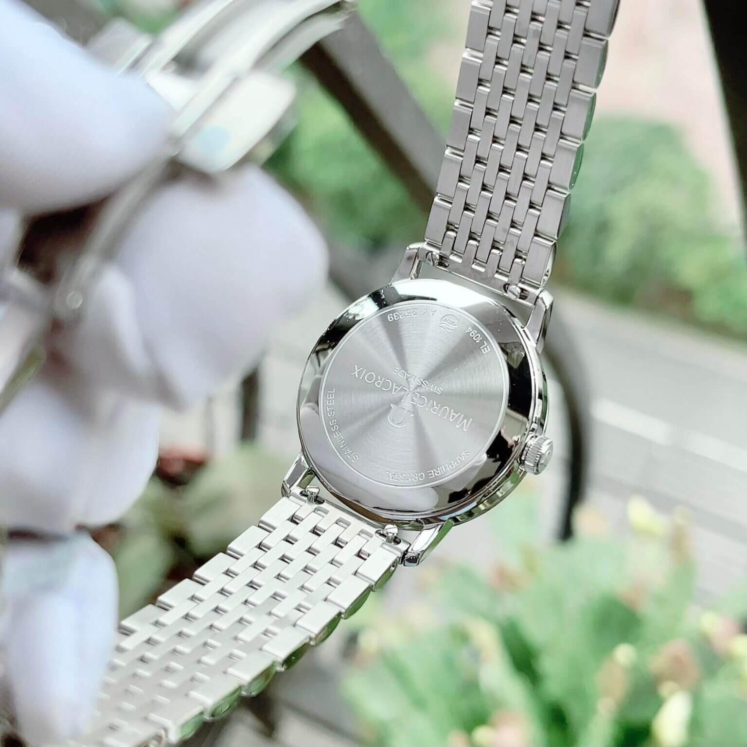  Shop Authentic Maurice Lacroix Eliros Date White Dial Silver Steel Strap Watch for Women - EL1094-SS002-150-1 - Luxxuri