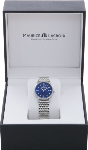Maurice Lacroix Eliros Diamonds Blue Dial Silver Steel Strap Watch For Women - EL1094-SS002-450-1