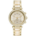  Shop Authentic Michael Kors Parker Chronograph Gold Dial Gold Steel Strap Watch For Women - MK6831 - Luxxuri