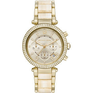  Shop Authentic Michael Kors Parker Chronograph Gold Dial Gold Steel Strap Watch For Women - MK6831 - Luxxuri
