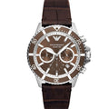  Shop Authentic Emporio Armani Diver Chronograph Brown Dial Brown Leather Strap Watch For Men - AR11486 - Luxxuri