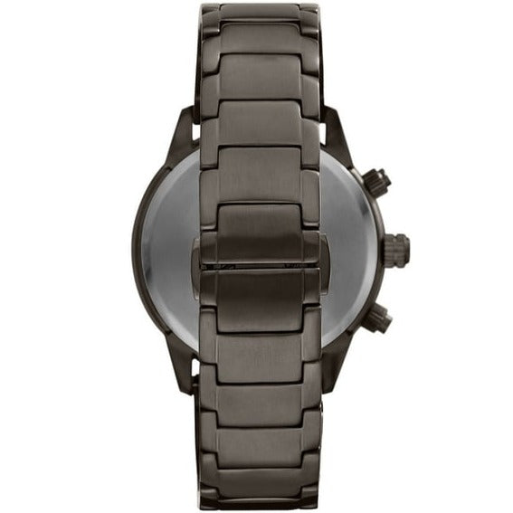  Shop Authentic Emporio Armani Mario Chronograph Blue Dial Grey Steel Strap Watch For Men - AR80045 - Luxxuri